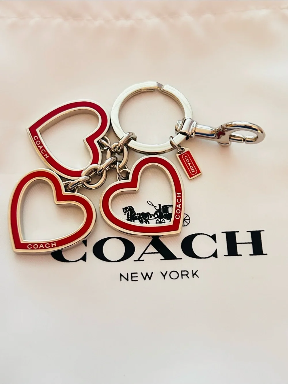 EXTREMELY RARE Coach Y2K Red Heart Keychain/ Bag Charm